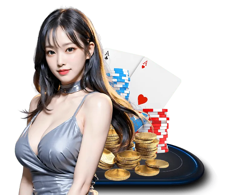 Bàn chơi Baccarat với người chia bài trực tiếp và chip casino